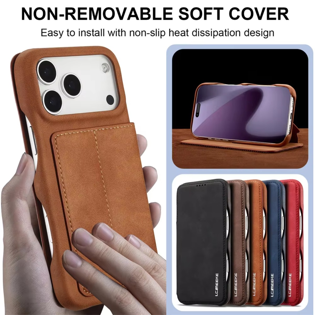 Leather Wallet Magnetic Flip C - Leather Wallet Card Holder Phone Cover 评论和价格