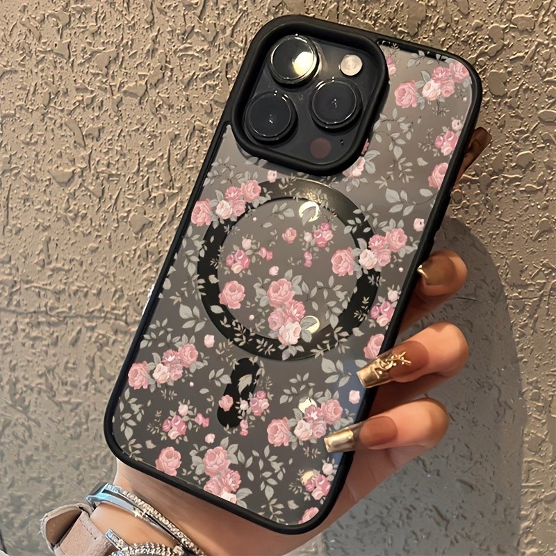 Pink Tiny Rose Clear Magnetic  - Clear Shockproof Bumper Case 评论和价格