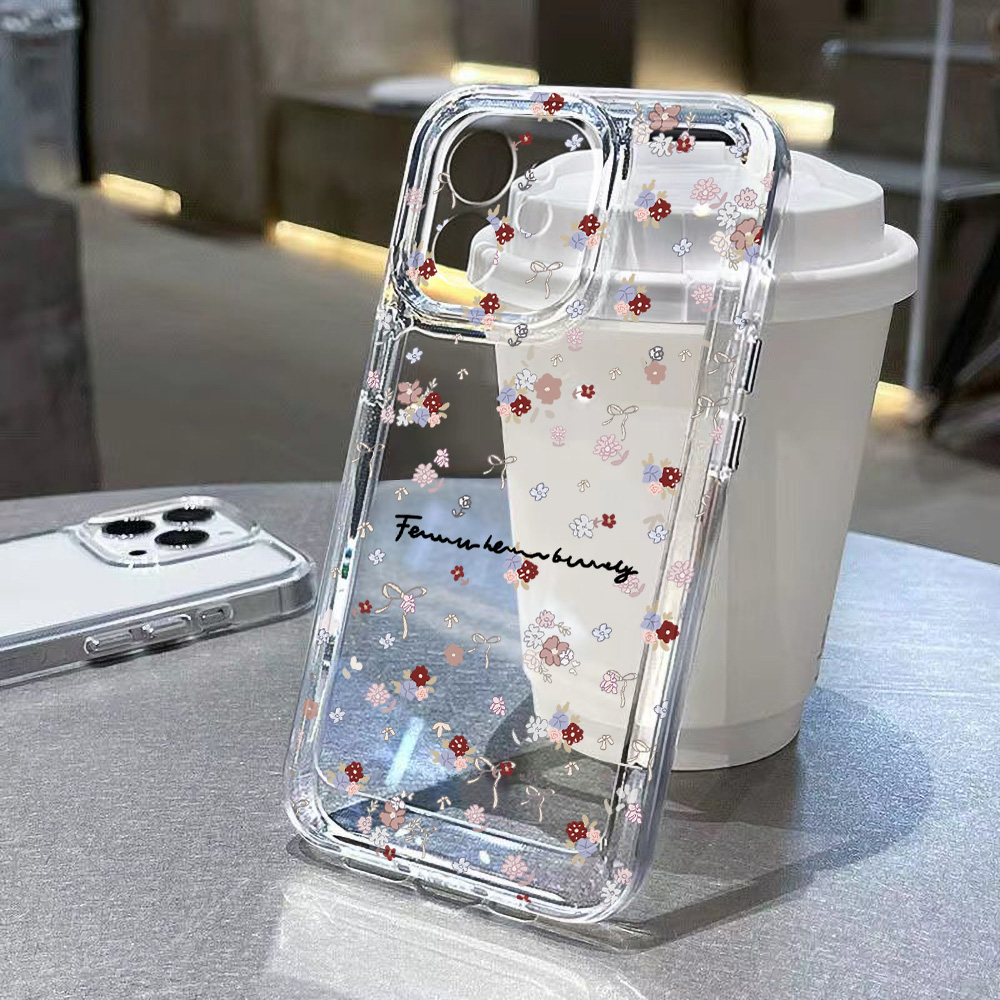 Mini Flower Phone Case For iPh - Clear Shockproof Bumper Case 评论和价格