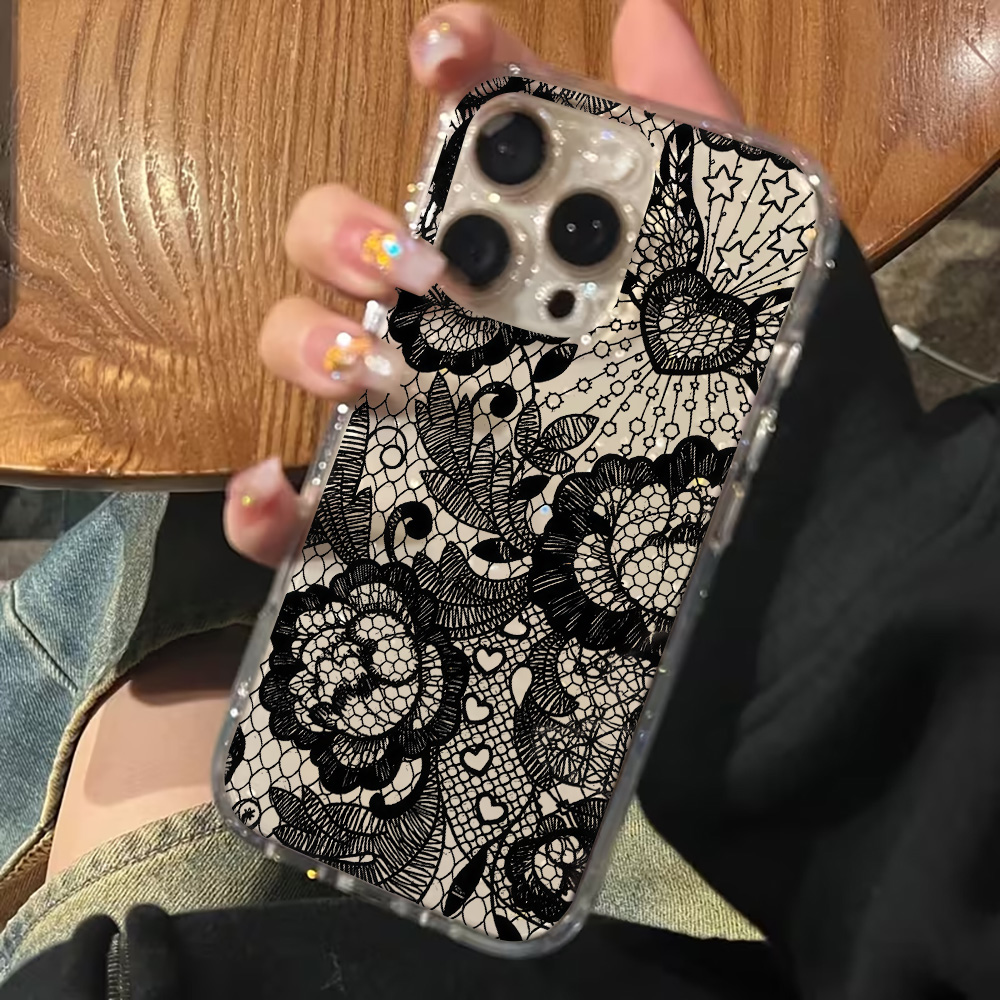 Lace Flowers INS Clear Phone C - Clear Shockproof Bumper Case 评论和价格