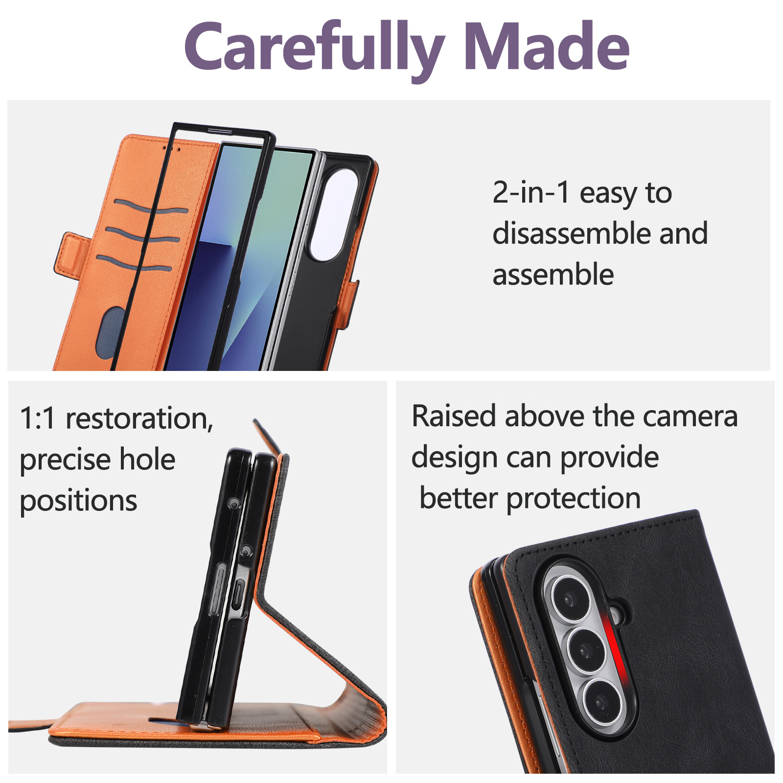 Flip Retro Leather Wallet Phon - Leather Wallet Card Holder Phone Cover 评论和价格